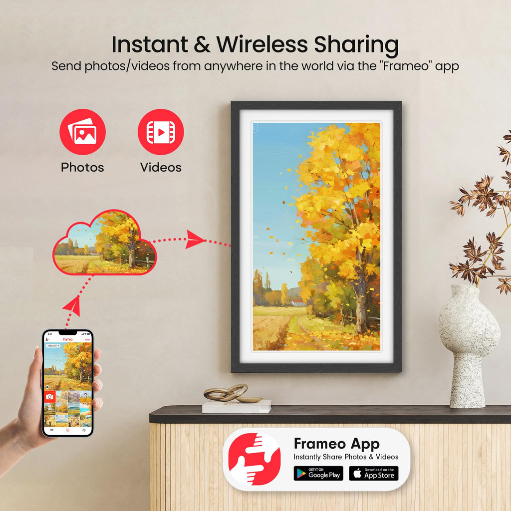 64GB Frameo 21.5" Digital Picture Frame Large WiFi Electronic Photo Frames