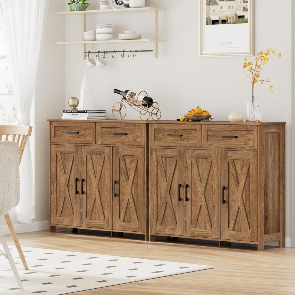 Coffee Bar Storage Cabinet with Drawers, Kitchen Buffet Cabinet