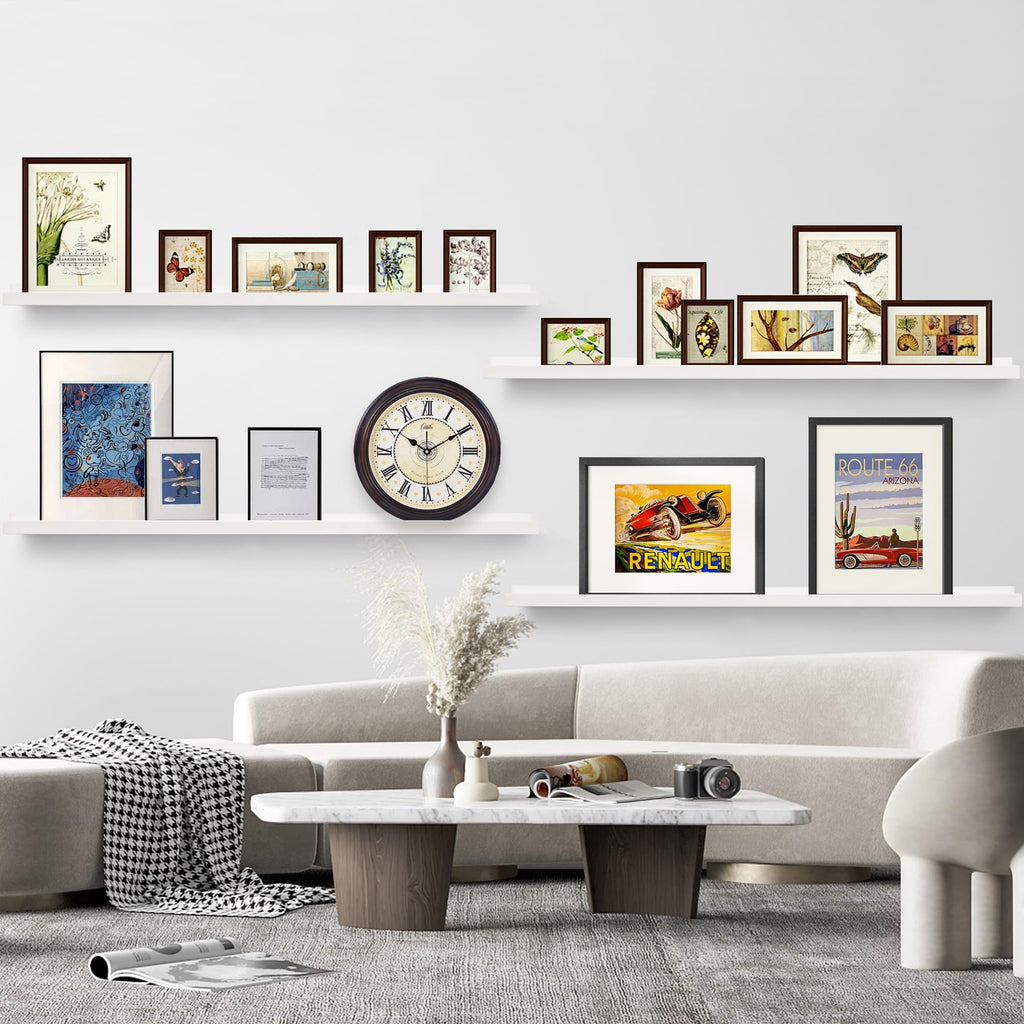 Picture Ledge Shelf Narrow, Floating Shelves for Wall, Photo Shelves With Lip