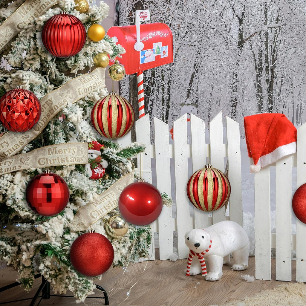 12 Pcs 6 Inch Elegant Christmas Ball Ornaments Shatterproof
