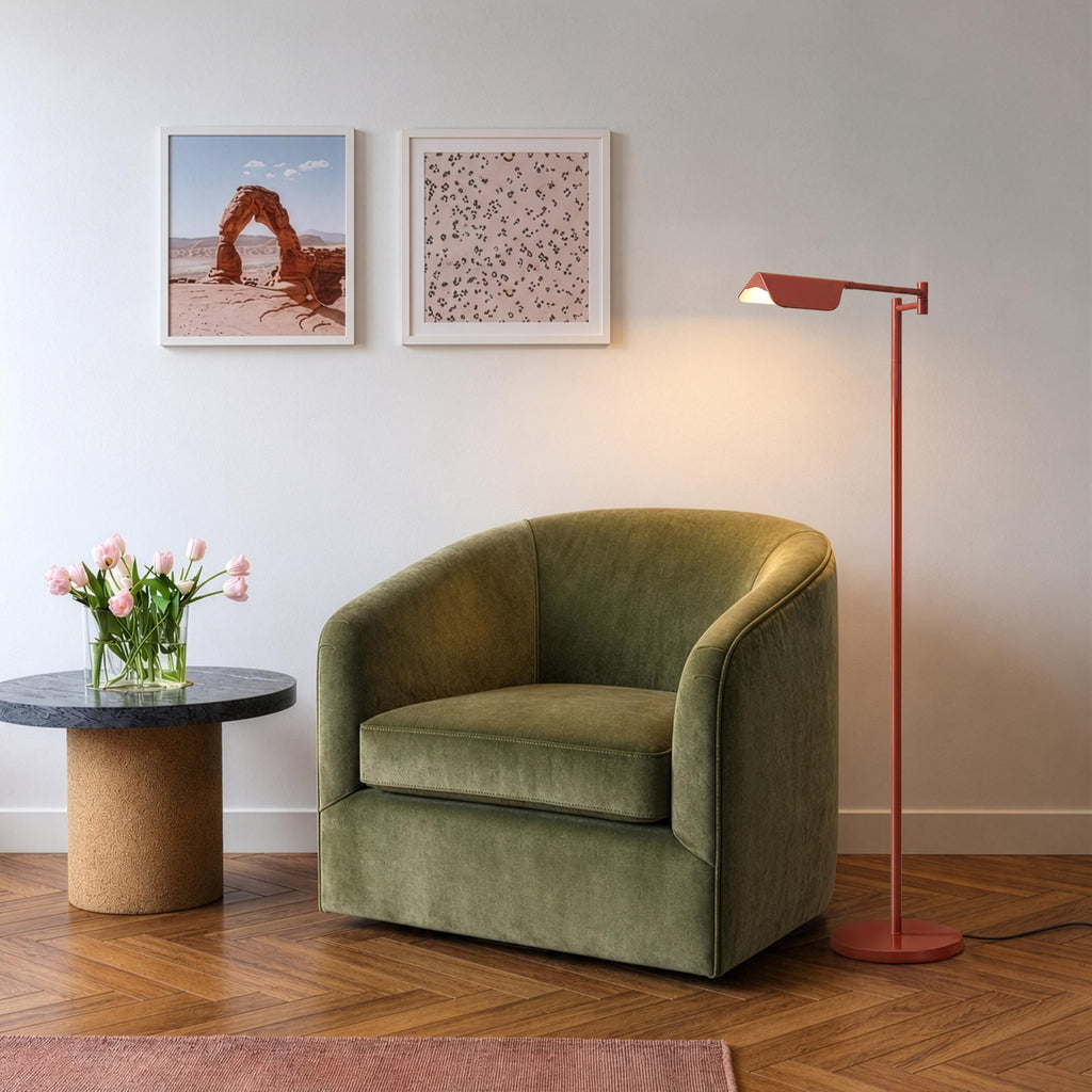 Leaf Pharmacy LED Reading Lamp, Dimmable Floor Lamp with Easy Rotation Over Chair or Desk s & Offices, Adjustable