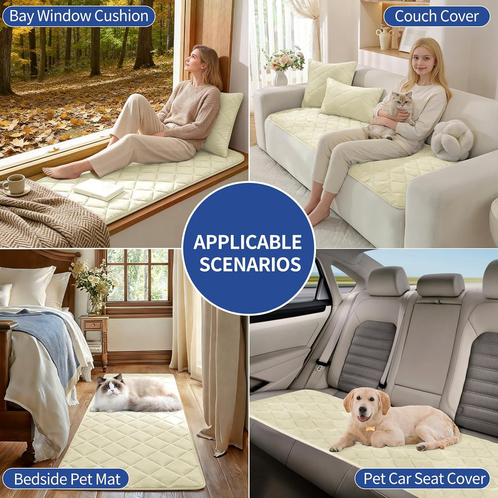 Fuzzy Couch Covers for Dogs Pet Sofa Cover with Non Slip Backing