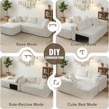Boneless Couches for Living Room,Modular Sectional Sofa with 2 Cup Holders,Memory Foam Cloud Couch with L Shaped