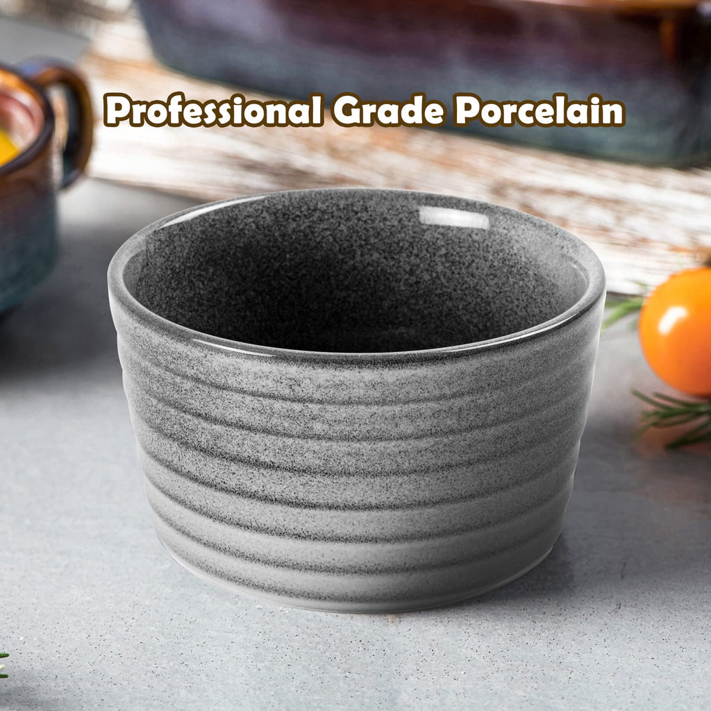 8 oz Ceramic Set of 2, Gray Reactive Glaze