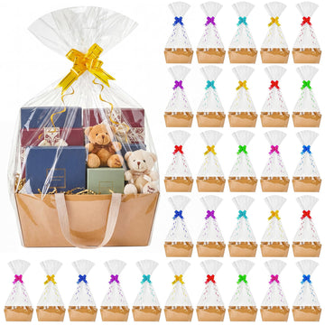 30 Pcs Basket for Gift Empty DIY Bulk Baskets with Handle, Brown