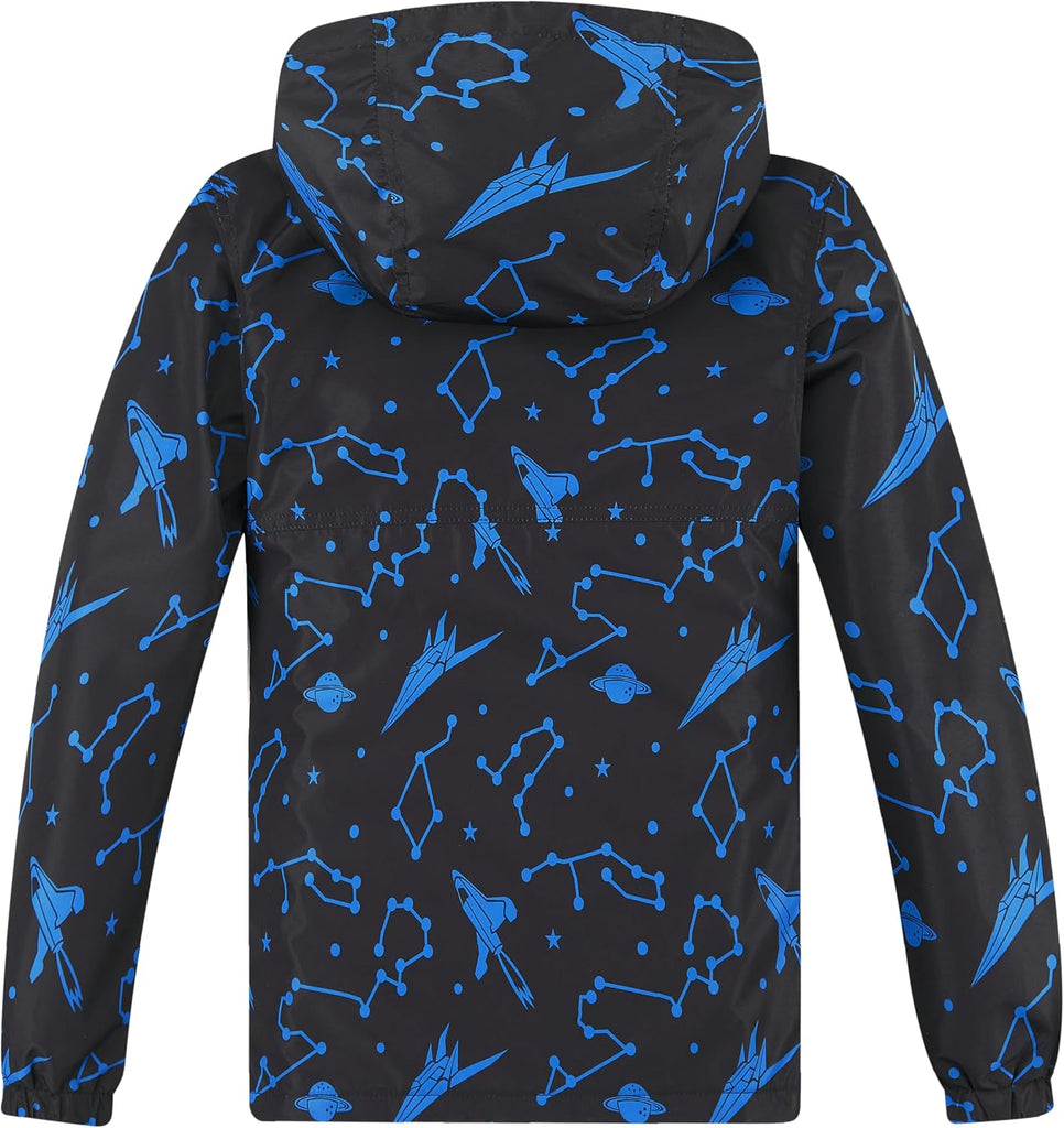 Boys Girls Waterproof Hooded Jackets Fleece Lined Rain Jackets