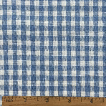72x57 Inch Blue and White Gingham Homespun Fabric