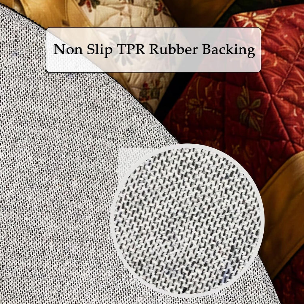 3D Gift Box Christmas Oval Rug Hole Optical Illusion Quilted Decor