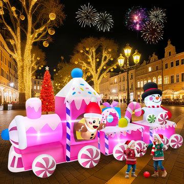 11FT Long Christmas Inflatable Train Outdoor Decoration