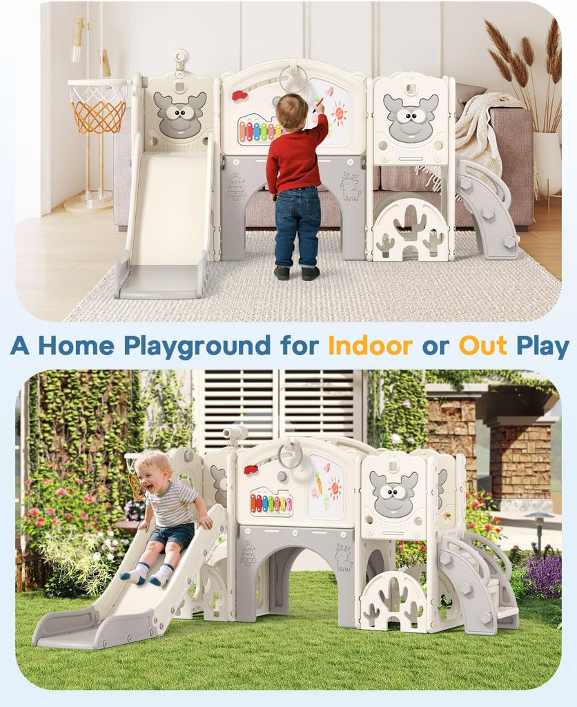 Toddler Slide Set,13 in 1 Kids Slide Playground for Toddlers Age 1-3