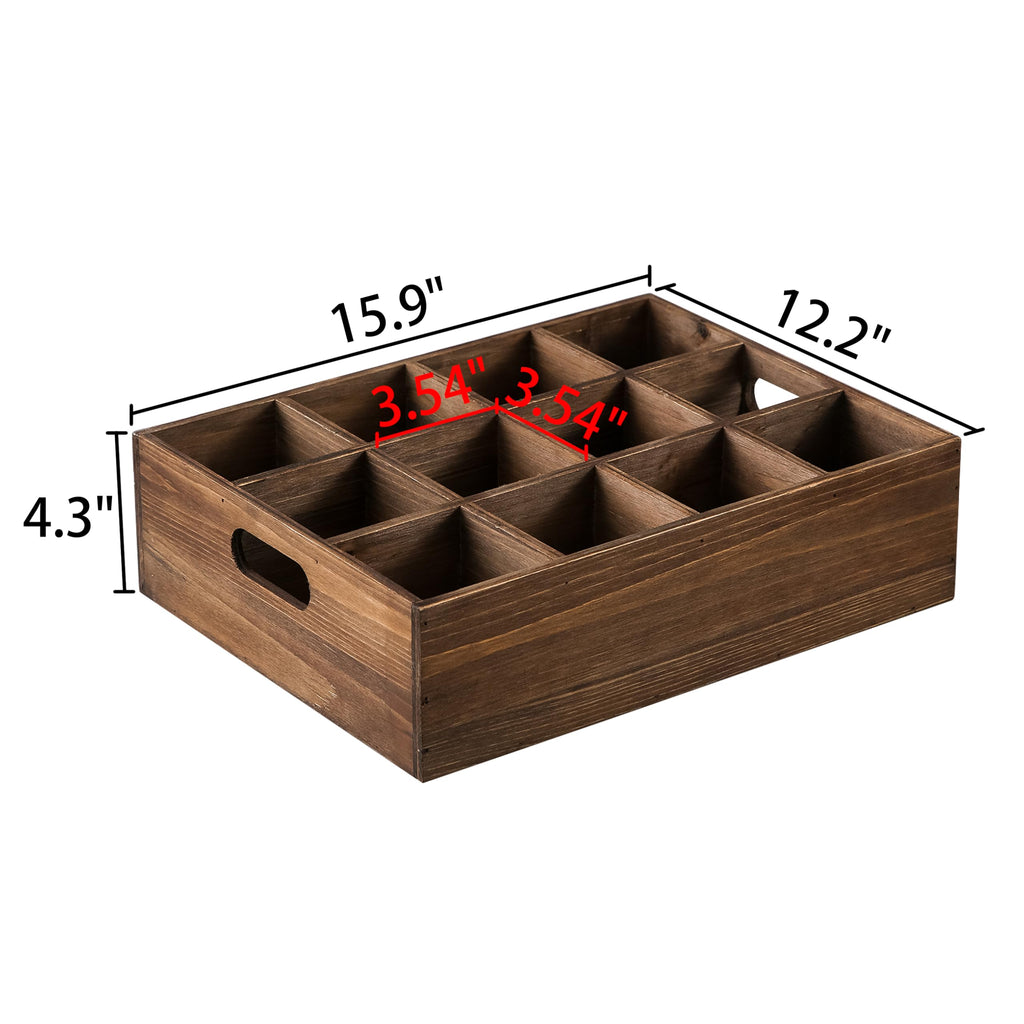 Rustic Wooden Crates for Storage 16 X 12 Inches, Carrying Handles