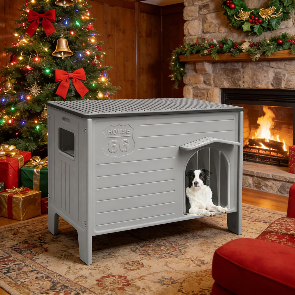 Dog House Outdoor Weatherpoof Plastic Large Dogs Houses Indoor