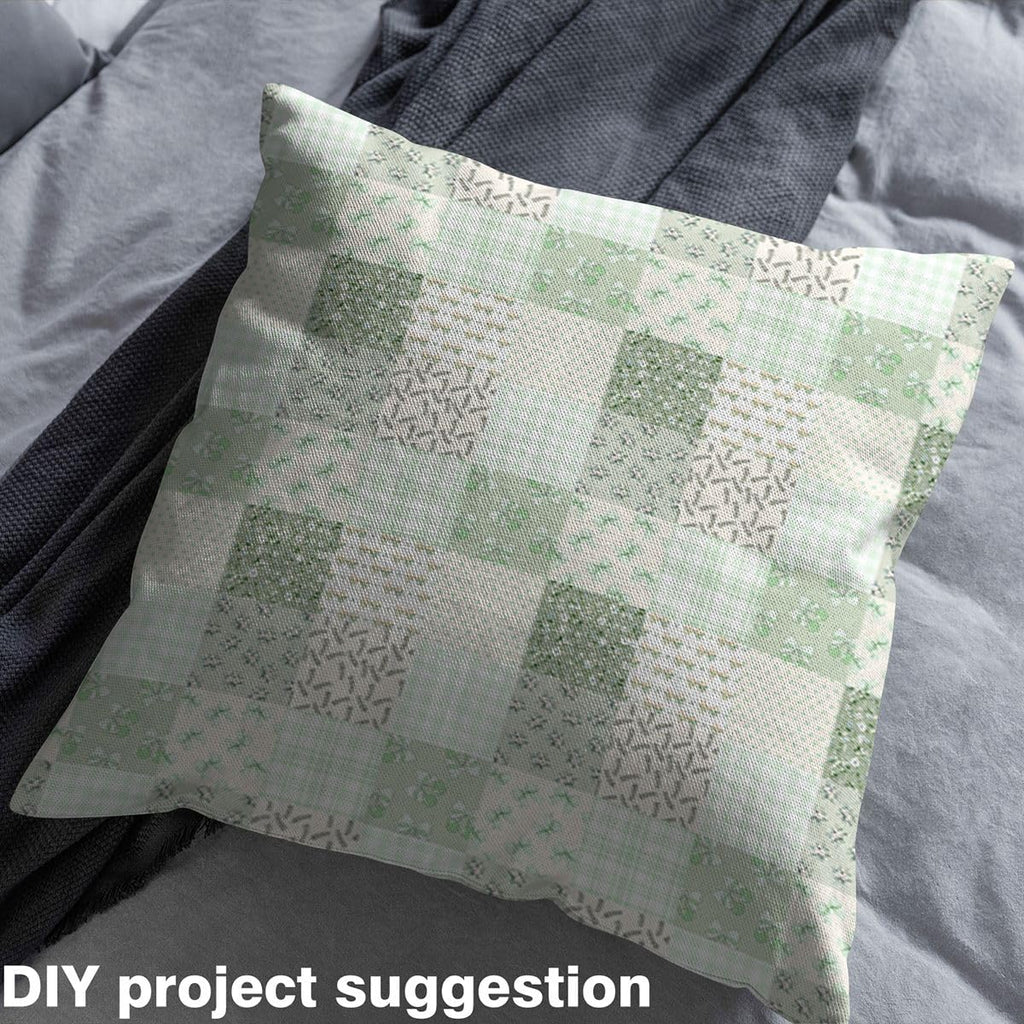 Green Bows Fabric by The Yard, Polka Dot Soft Polyester No Stretch Fabric for Sewing Lover, Floral Cherry Crafting