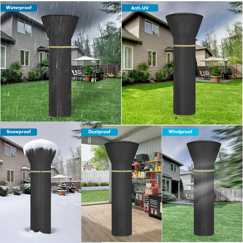 Patio Heater Cover 900D Heavy Duty Waterproof Outdoor 89"×33"×19"