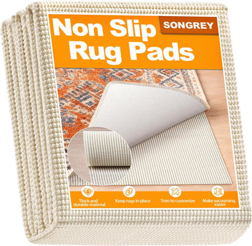 Non-Slip Rug Pad 9x12 FT, White - Set of 108