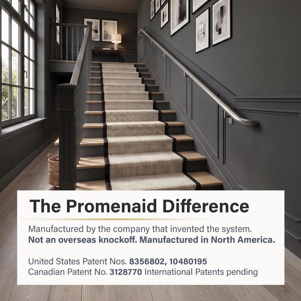 ADA Handrail Kit, 6 ft Stair Handrail, Champagne