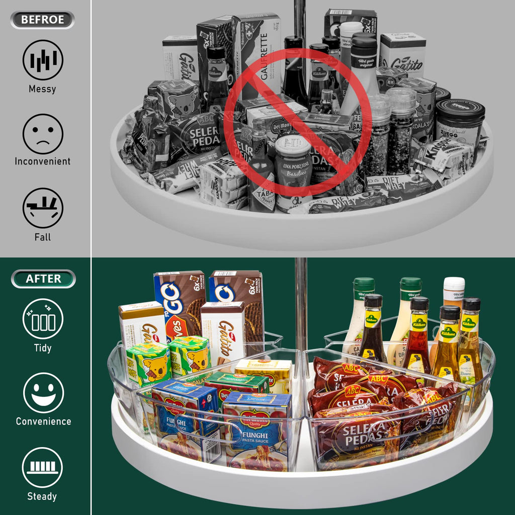 Lazy Susan Cabinet Organizer Bins for 26"/ 28"/ 32" Diameter