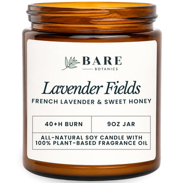 9oz Non Toxic Soy Candle Lavender Fields - 40+ Hour Burn