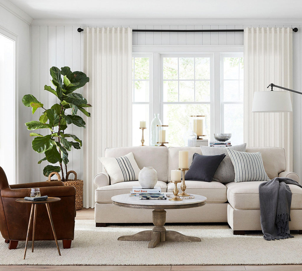 Natural Linen Curtains 96 Inch Long 2 Panels