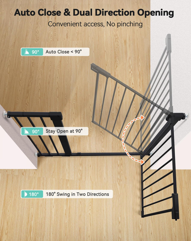 36" Extra Tall Baby Gate for Stairs, Fits 29.5" to 43.3" Openings