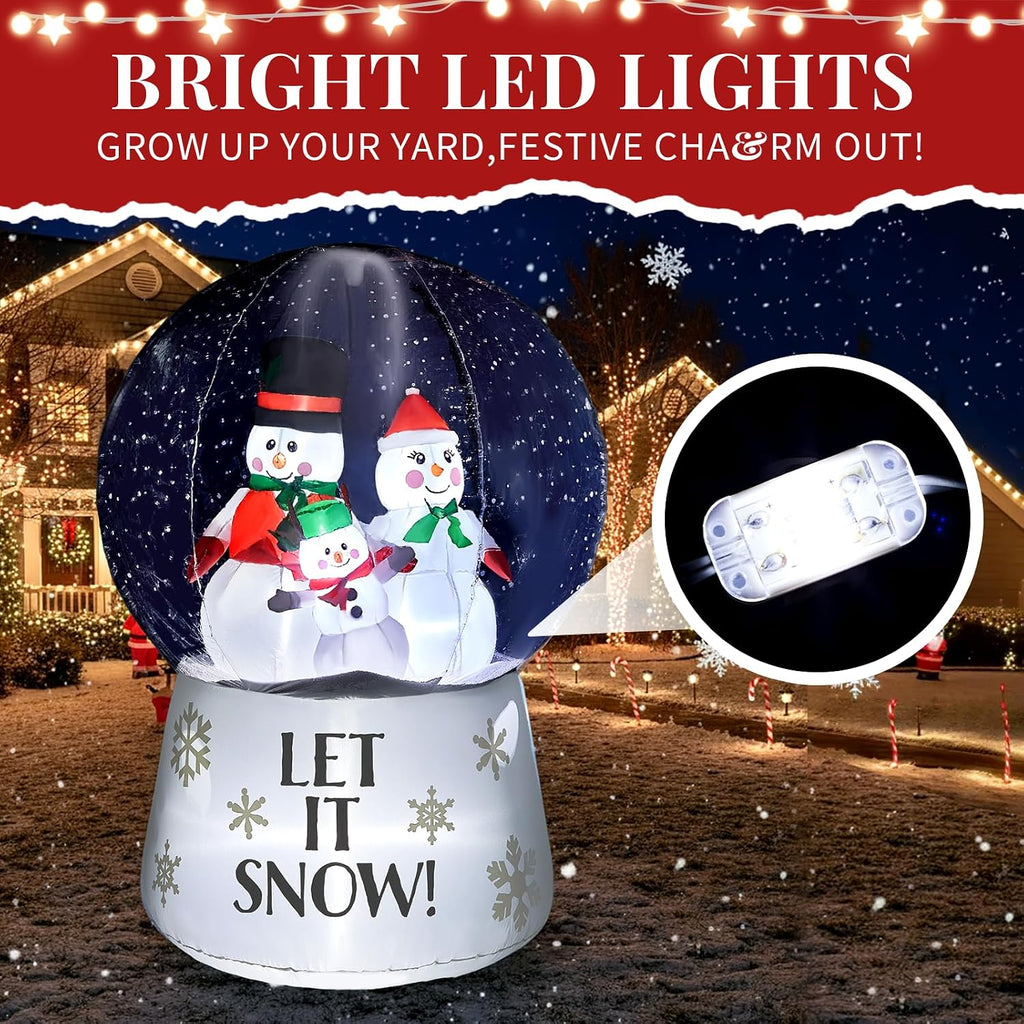 5.9Ft Christmas Inflatable Snow Globe, Built-in Led Lights, Waterproof Christmas Inflatables for Front Yard Lawn
