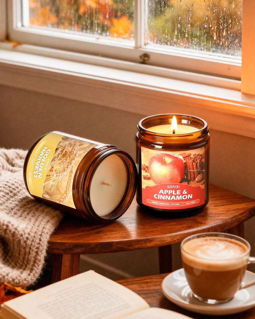 Fall Candles Set - 4 Pack Candles Scented, 28 oz Natural Soy Wax 200 Hour Long Lasting, Autumn Gifts Set for Women