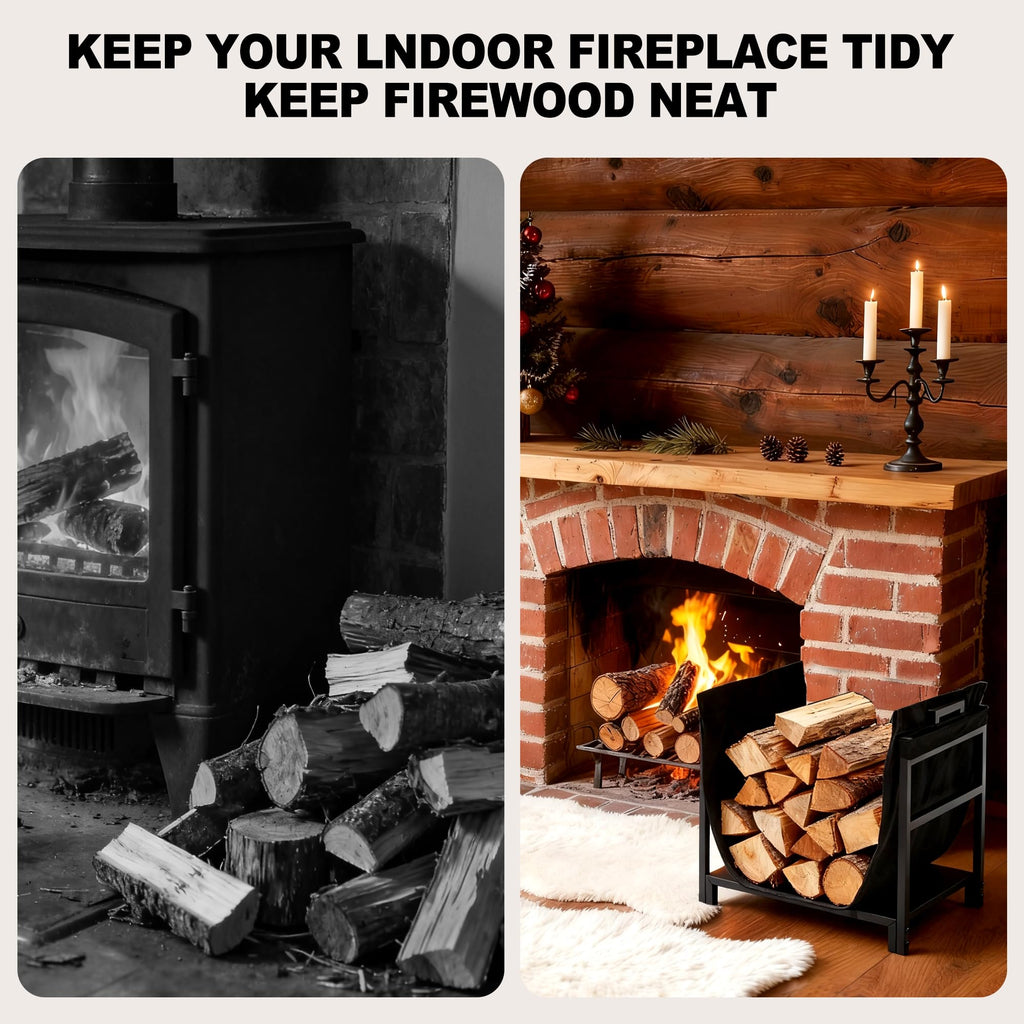18 Inch Firewood Rack Outdoor, Small Fire Wood Holder Indoors