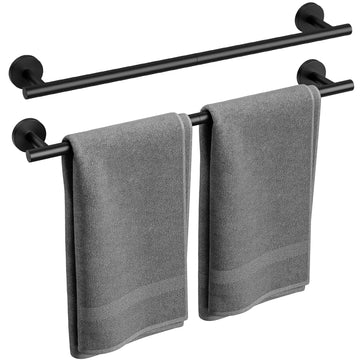 2 Pack Matte Black Towel Bar, 24 Inch Bathroom Towel Rack