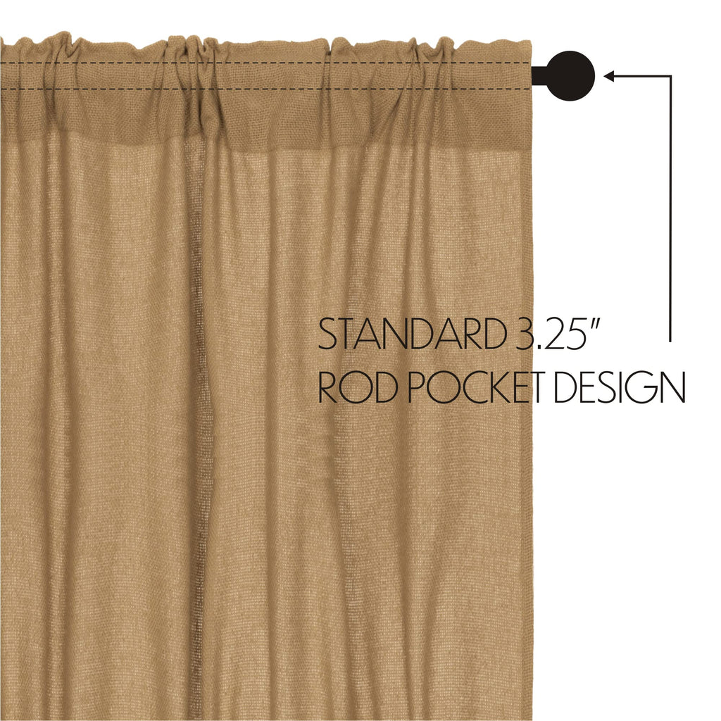 Burlap Natural Window Valance, Tan, 16x72