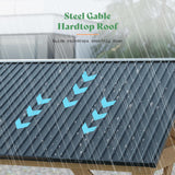 10x12 ft Spruce Wood Gazebo, Hardtop Pergola with Metal Stee - Image 5