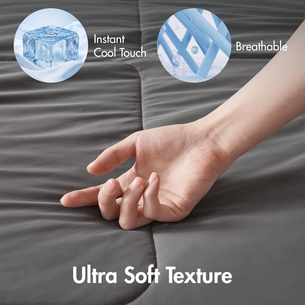 Breathable Cooling Comforter King, Grey, 106x90