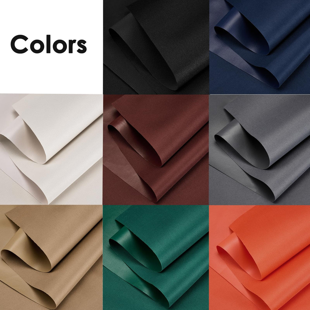 Waterproof Canvas Fabric by The Yard 60" W 600 Denier PVC Backing Water Repellent Polyester Upholster Fabric Material