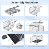Collapsible Dog Crate for Small Dogs - 30 inch Escape Proof Metal Dog Kennel with Double Door