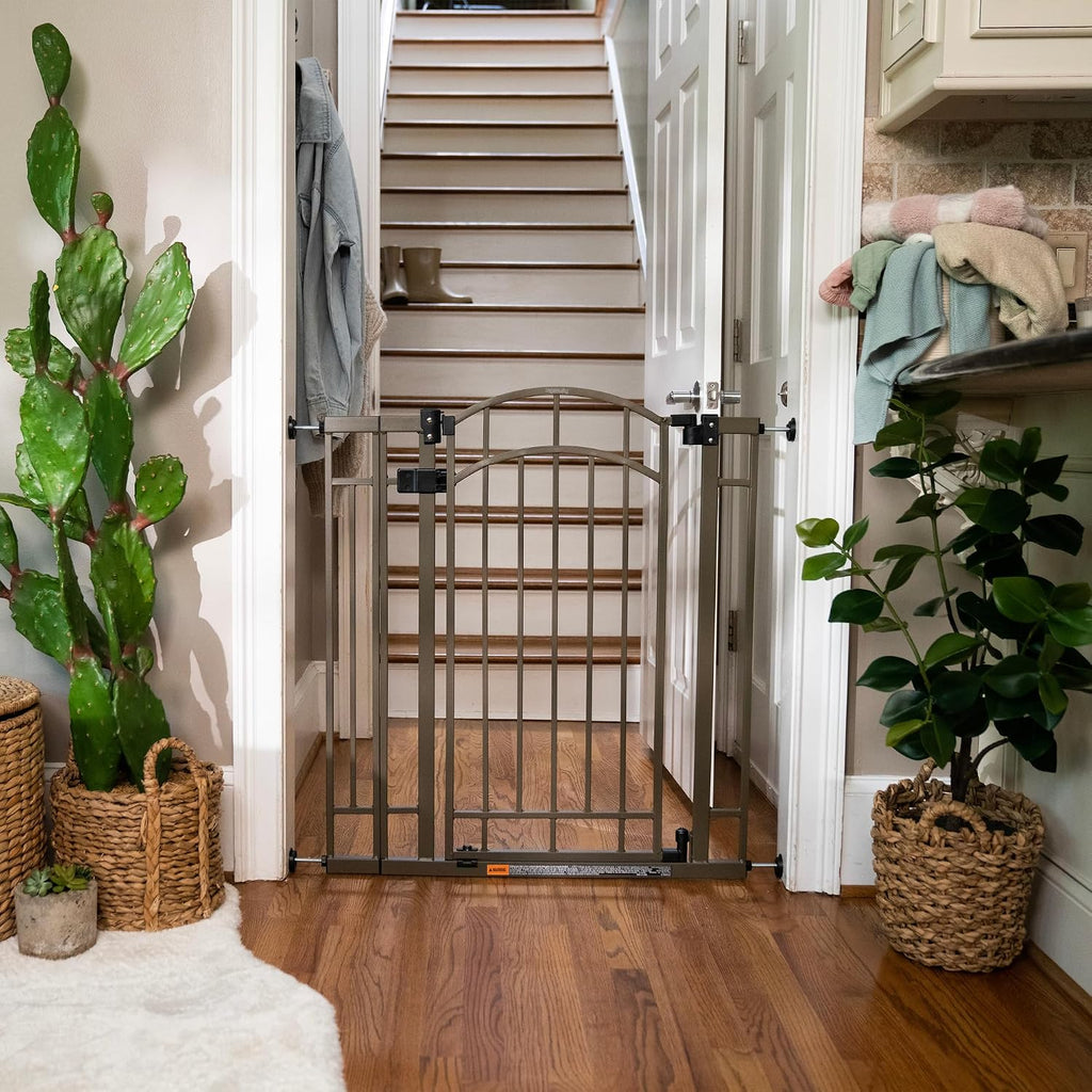 Decorative Extra Tall Baby Gate & Dog Gate, 28.5"-48" Wide, 36" Tall, Hardware or Pressure Mounted, Install on Top or