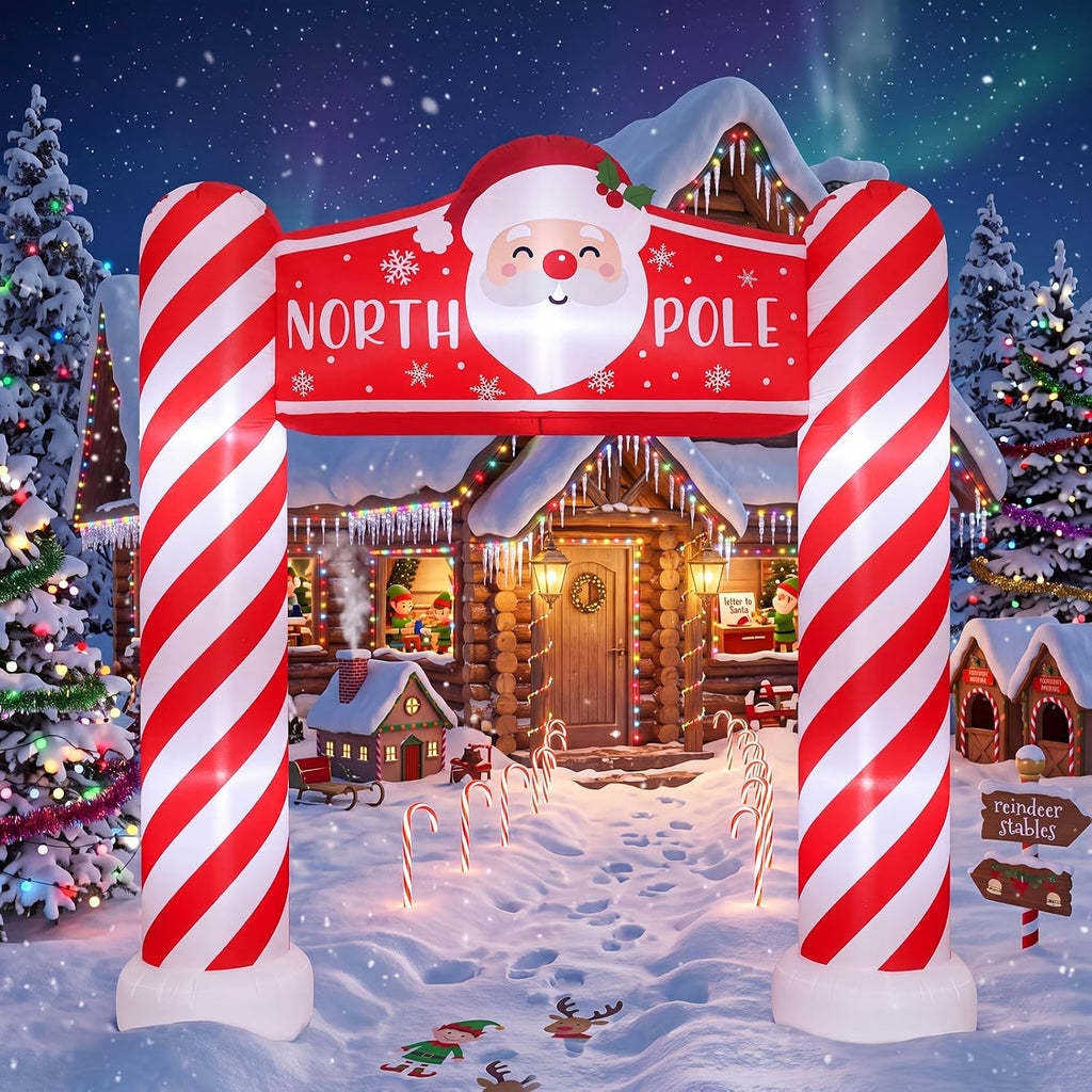 9 ft Christmas North Pole Sign Xmas Inflatable Arch Outdoor Decor