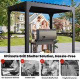 8x5 Louvered Pergola, Aluminum BBQ Pergola, Hardtop Gazebo f - Image 6