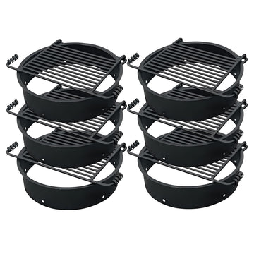 Fire Pit Rings - With Cooking Grates - 24 in 6 Pack - Steel