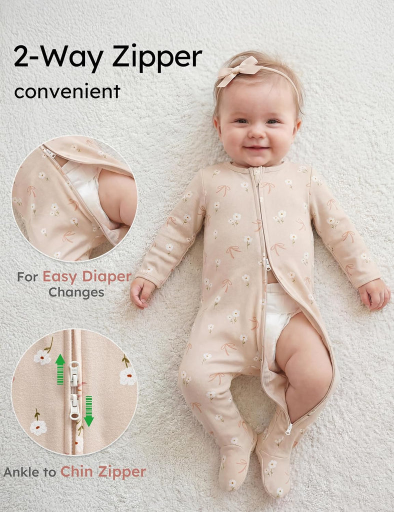 Baby Pajamas 100% Organic Cotton Sleepers Boy Girl Clothes