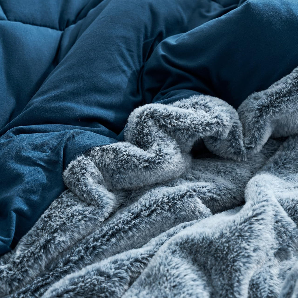Nightingale - Coma Inducer King Oversized Comforter - Pepper Navy Gray | Experience Coma Worthy Sleep with Plush Faux