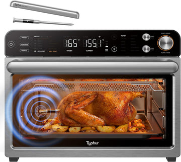 Sync Oven with Smart AI Wireless Meat Thermometer Probe, 12‑in‑1 Countertop Air Fryer Toaster Oven C