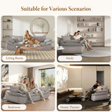 86.6" Cloud Couch for Living Room, Modern 3 Seater Sailboat Sofa with Deep Seat
