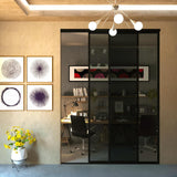 Glass Room Divider and Sliding Glass Closet Doors - Smoked Frosted Partition Wall - Clear, Smoked an