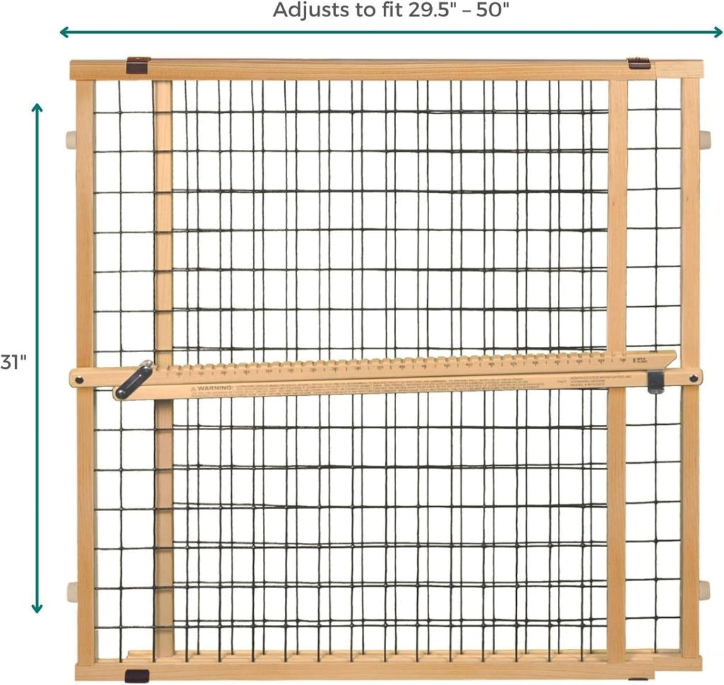 Wire Mesh Dog Gate: 29.5"-50" Wide, Pressure Mounted with No Tools; Expandable, Durable Pet Gates for Doors