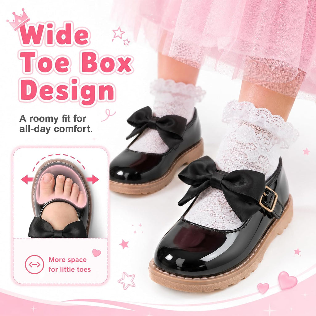 Toddler Girl Dress Shoes Little/Big Girl Mary Jane Shoes Wedding Party Girls Princess Flat Shoe