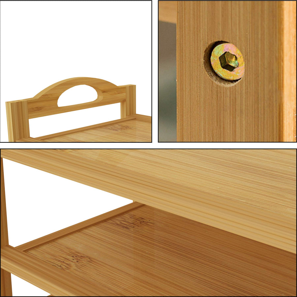 Bamboo Shoe Rack 5-Tier Shoe Storage Organizer Entryway Shoe Shelf