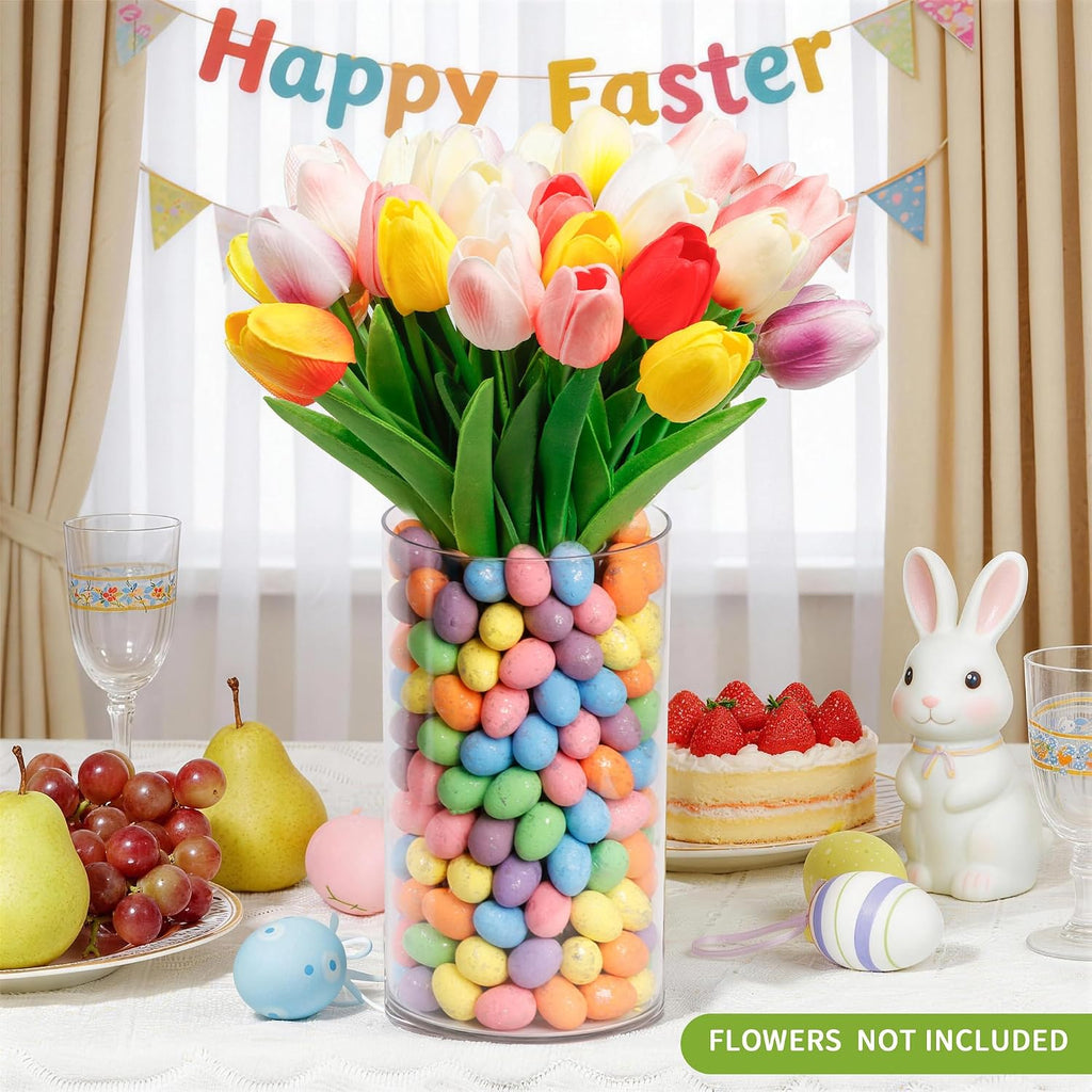 Easter Decorations-Vase in Vase and Approx Easter Eggs Filler, Vaseset Ready to Display,Spring Decorations - Set of 100