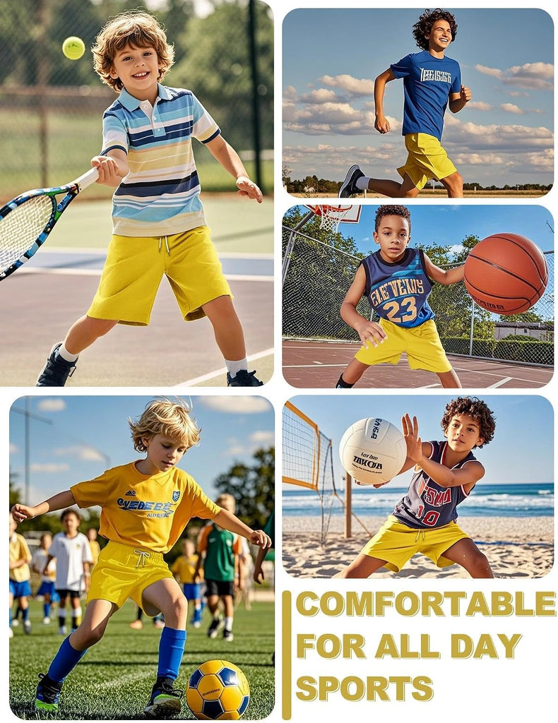 Boys Athletic Shorts Mesh Basketball Soccer Shorts Breathable Quick Dry Running Gym Shorts for Youth