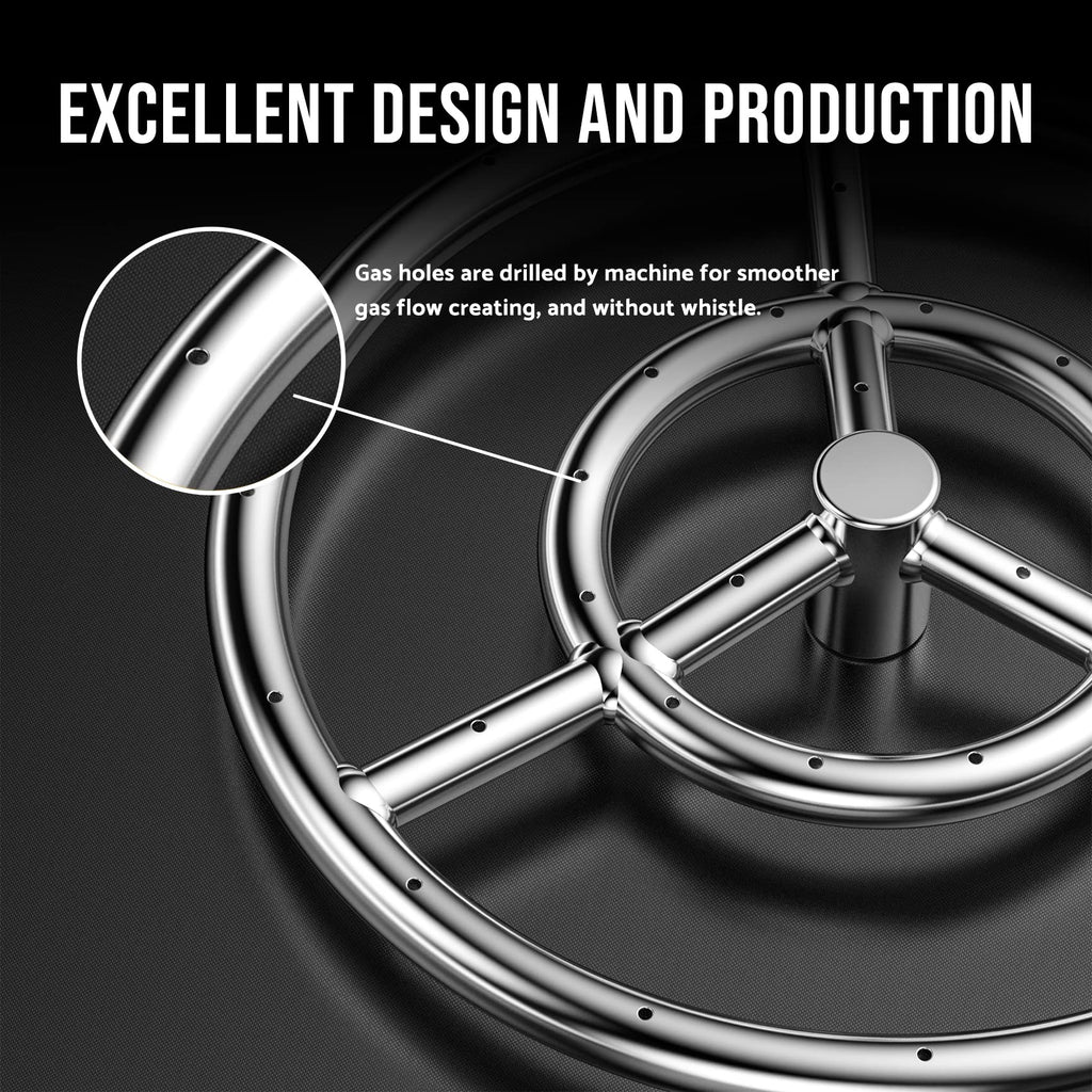12-Inch Round Fire Pit Burner Ring