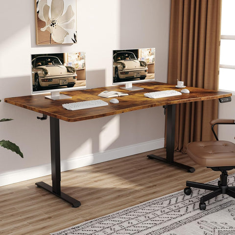 63 x 28 Inch Electric Standing Desk, Sit to Stand Up, Work Home Office Computer Table for Study, Walking Pad, Writing
