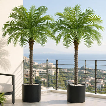 5ft Artificial Phoenix Palm Tree, Faux Coconut Silk Tropical Fake Palm Plant for Indoor Outdoor Home Office Patio
